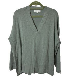 Adyson Parker Womens 1X Aqua Green Blue Tunic VNeck Sweater Minimalist Cozy Soft